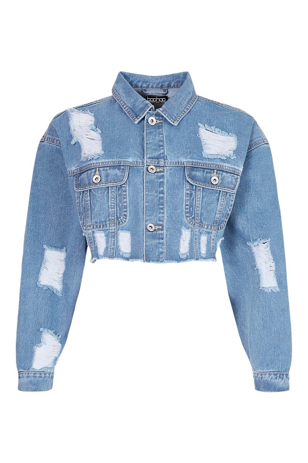 Extreme Rip Cropped Denim Jacket